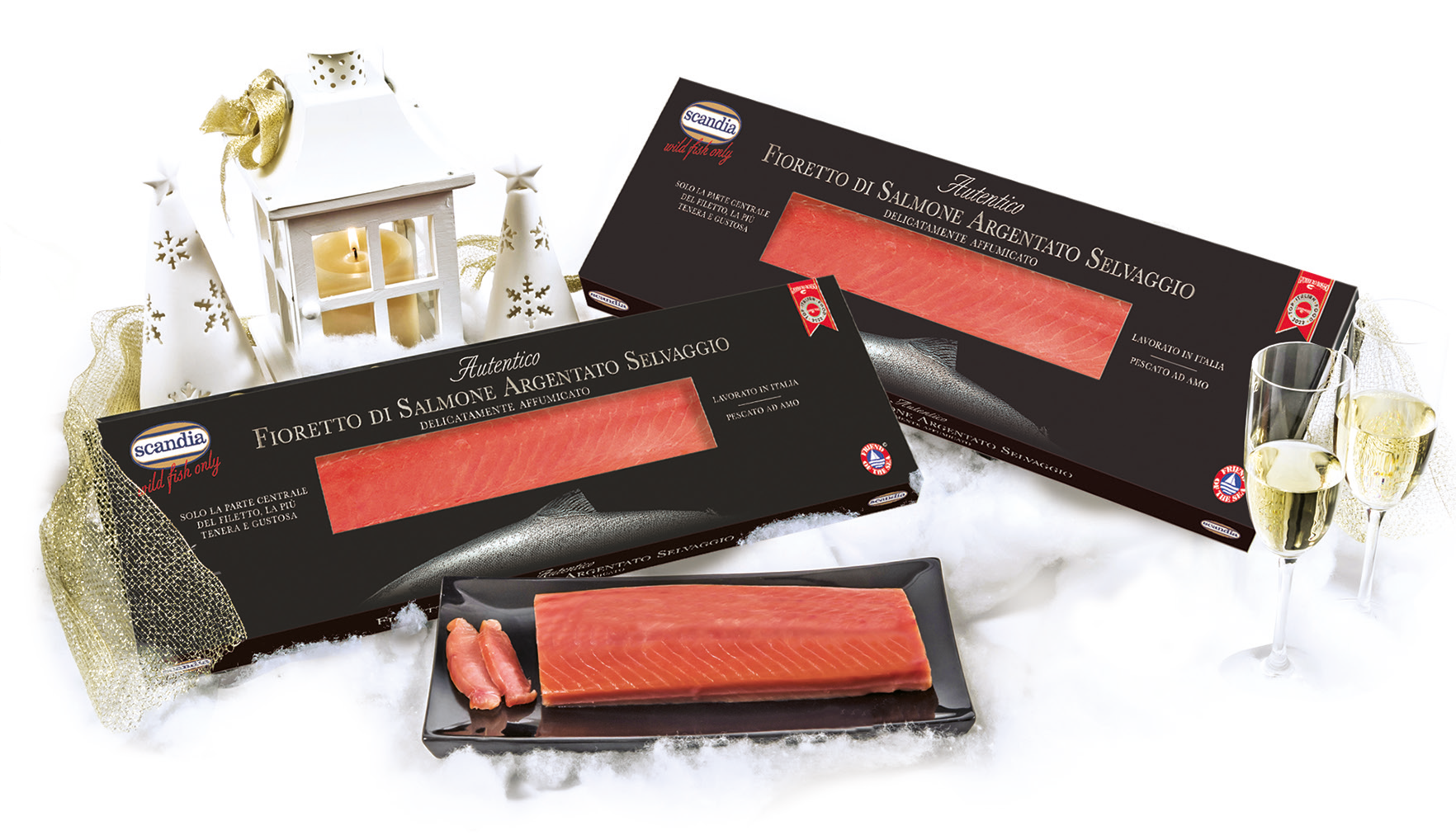 Fioretto di Salmone Selvaggio Argentato Affumicato 200/280 g